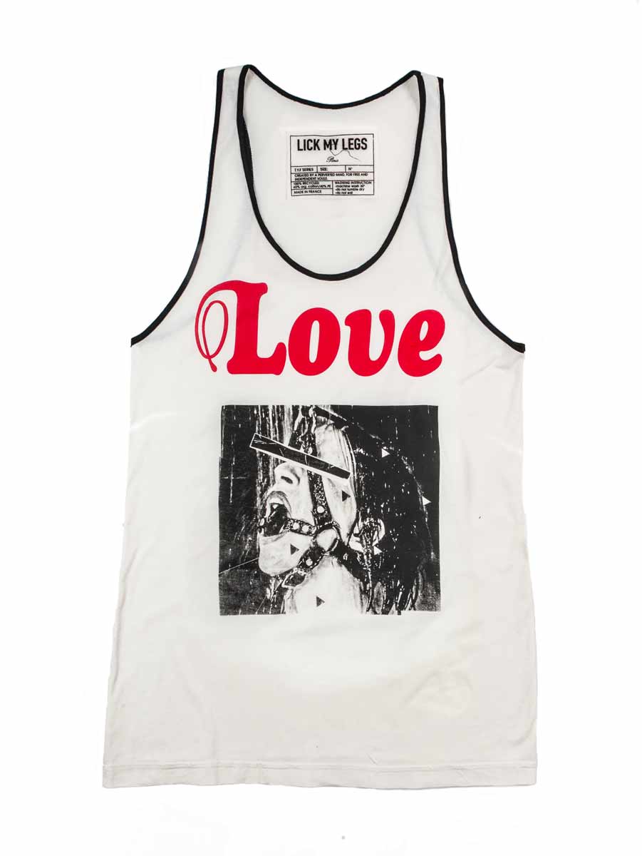 débardeur blanc Lick my legs.