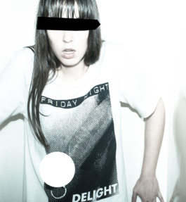Photography. Fashion editorial. Model wearing a printed t-shirt 