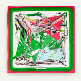 carré de soie vert et rouge 