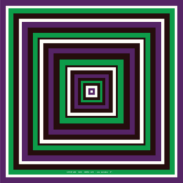 design d'un foulard multicolore. Vert, noir et violet. lick my legs 2026 
